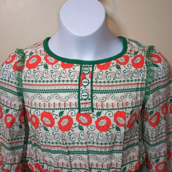 435 By Matilda Jane Spirited Song Cream Orange/Green Folklore Style Floral Dress - Picture 2 of 16